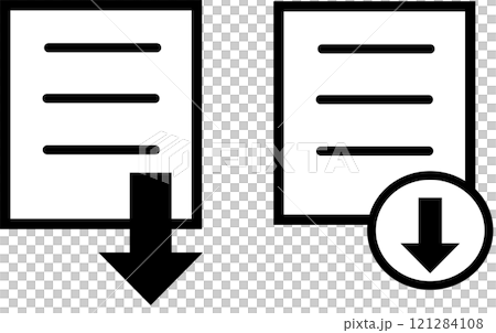 ファイルダウンロードのアイコンイラスト ファイルダウンロードのアイコンイラスト 121284108
