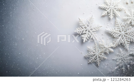 《AI画像》白のグラデーションの背景に雪の結晶 《AI画像》白のグラデーションの背景に雪の結晶 121284263