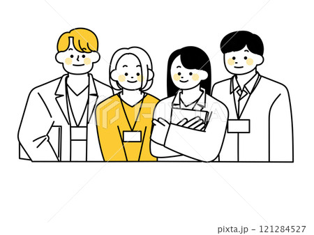 並んでいるビジネスマンのチームのイラスト 121284527
