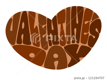 バレンタインデーのハート型レトロポップな文字 121284707