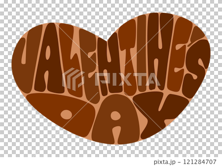 バレンタインデーのハート型レトロポップな文字 121284707