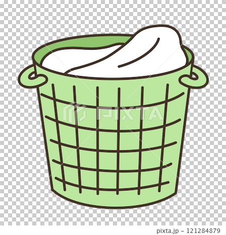 裝滿洗衣綠的籃子的插圖 裝滿洗衣綠的籃子的插圖 121284879