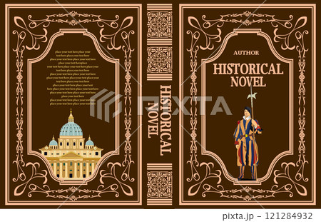 Cover design for a historical novel featuring saint peter's basilica and a member of the pontifical swiss guard Cover design for a historical novel featuring saint peter's basilica and a member of the pontifical swiss guard 121284932