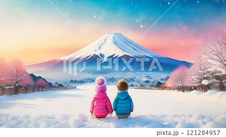 冬の富士山・初日の出 121284957