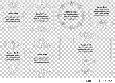 ビンテージカリグラフィ風フレーム素材59(58薔薇の線画) ビンテージカリグラフィ風フレーム素材59(58薔薇の線画) 121285062