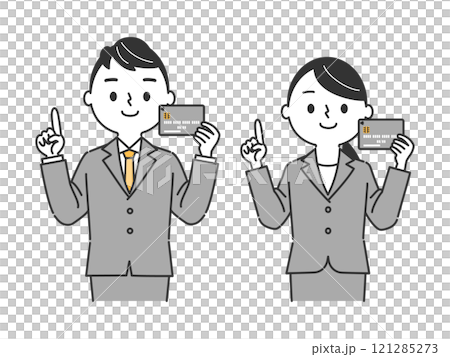 信用卡指向商務人士上半身 121285273