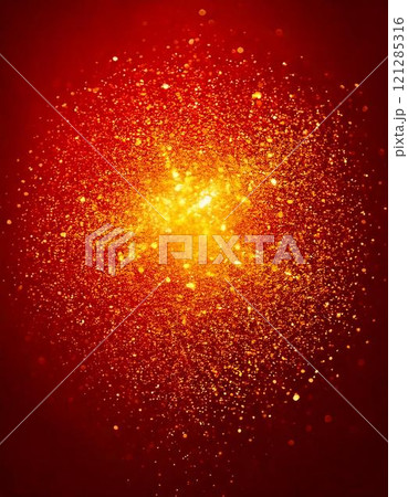 風に舞う金粉と光の粒子が流動的に広がる抽象背景 121285316