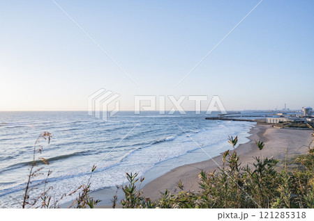 茨城　早朝の久慈浜海岸（日立市） 121285318