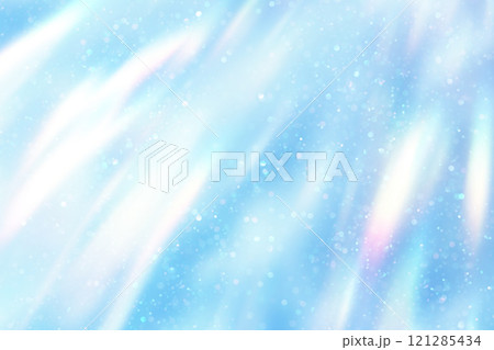 キラキラと輝く青色のプリズムライト背景 121285434