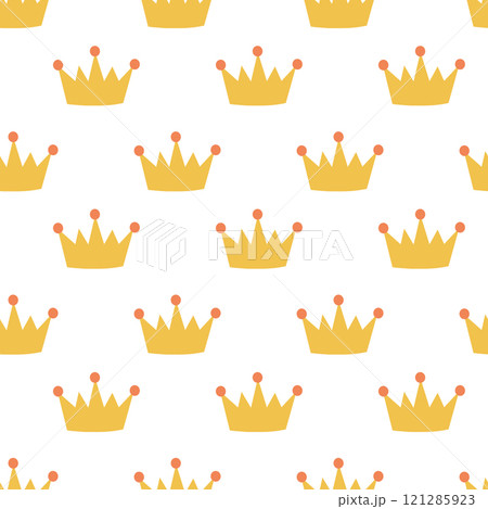 Seamless Pattern with crown of kings, princes, monarchs and queens. Flat vector illustration. 121285923