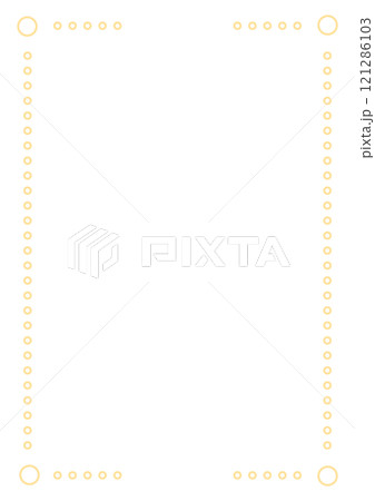 黄色の丸模様ラインの四角いフレーム背景 黄色の丸模様ラインの四角いフレーム背景 121286103