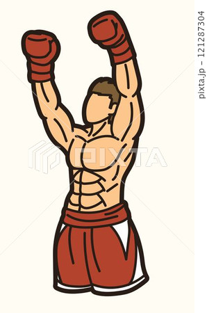 Martial Art Boxing Sport Fighter Action Kickboxing Muay Thai Cartoon Graphic Vector Martial Art Boxing Sport Fighter Action Kickboxing Muay Thai Cartoon Graphic Vector 121287304