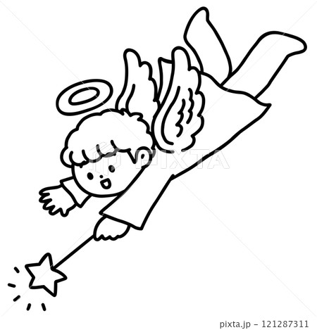 かわいい天使　線画 121287311