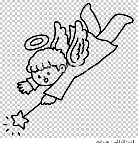 かわいい天使　線画 121287311