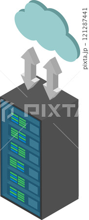 アイソメトリックなサーバーラックとクラウドのイメージ素材 アイソメトリックなサーバーラックとクラウドのイメージ素材 121287441