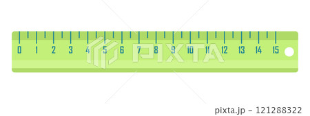 Metric measurement icon in flat style. Measure scale vector illustration on isolated background. Ruler scale sign business concept. 121288322