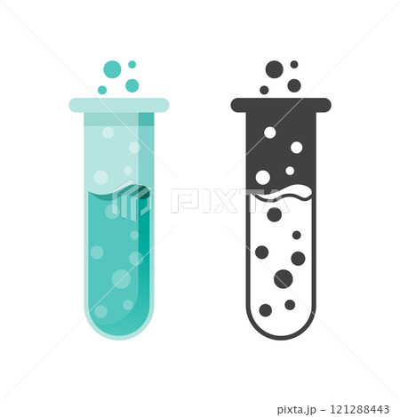 Science lab bottle icon in flat style. Laboratory glassware equipment vector illustration on isolated background. Test tube sign business concept. Science lab bottle icon in flat style. Laboratory glassware equipment vector illustration on isolated background. Test tube sign business concept. 121288443