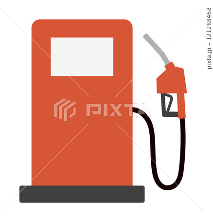 ガソリンスタンドのオレンジ色の給油機のベクターイラスト 121288468