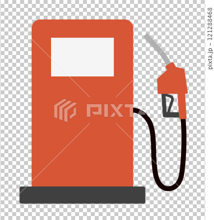 ガソリンスタンドのオレンジ色の給油機のベクターイラスト 121288468