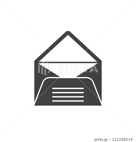 Envelope with letter icon in flat style. Email document vector illustration on isolated background. Postcard sign business concept. Envelope with letter icon in flat style. Email document vector illustration on isolated background. Postcard sign business concept. 121288514