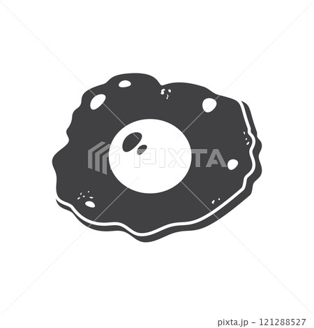 Fried egg icon in flat style. Protein omelet vector illustration on isolated background. Scrambled breakfast sign business concept. 121288527
