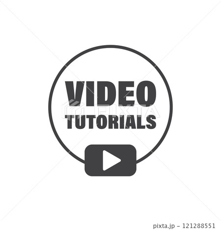 Play video tutorials icon in flat style. Education software vector illustration on isolated background. Webinar training sign business concept. Play video tutorials icon in flat style. Education software vector illustration on isolated background. Webinar training sign business concept. 121288551