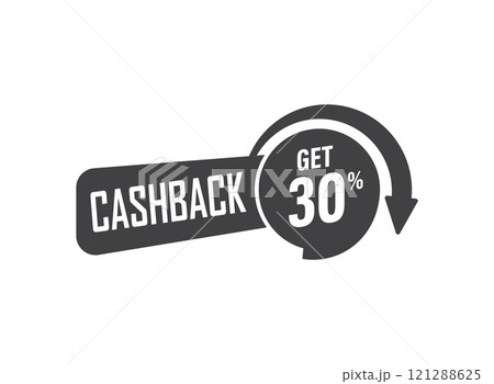 Cashback icon in flat style. Money back label vector illustration on isolated background. Cash back poster sign business concept. 121288625