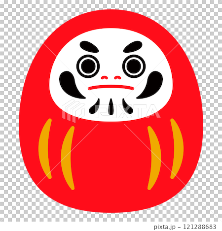 だるま 両目 主線なし シンプルイラスト 121288683