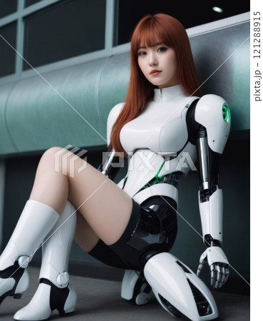 woman cyborg modern technology 121288915