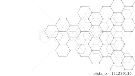 Hexagon geometric on a white background. 121289130