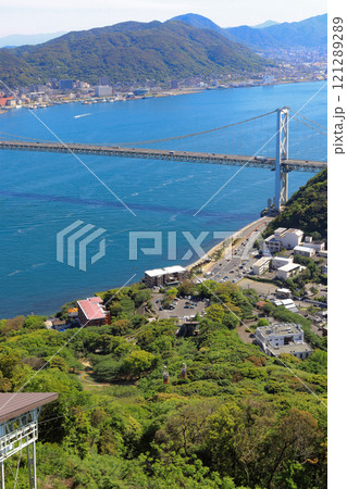 下関市の人気観光スポット火の山公園より関門海峡展望 下関市の人気観光スポット火の山公園より関門海峡展望 121289289