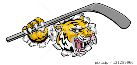 Wildcat Bobcat Bobcats Wildcats Ice Hockey Mascot Wildcat Bobcat Bobcats Wildcats Ice Hockey Mascot 121289966