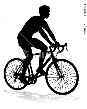 Bike Cyclist Riding Bicycle Silhouette 121289971