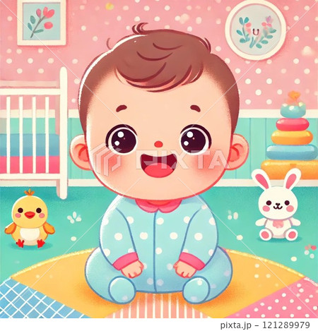 笑っている赤ちゃん 121289979