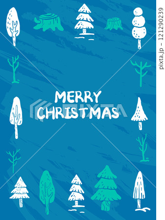 A frame illustration decorated with winter wood 121290239