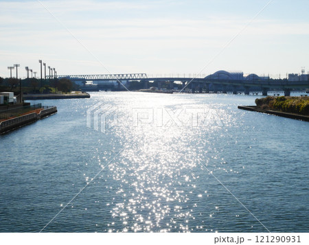 砂潮橋から見る東京景観｜夢の島・辰巳 121290931
