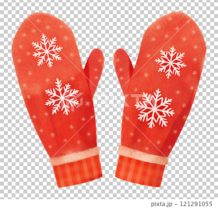 Illustrations of winter gloves on an isolated background, Christmas gloves on an isolated background Illustrations of winter gloves on an isolated background, Christmas gloves on an isolated background 121291055