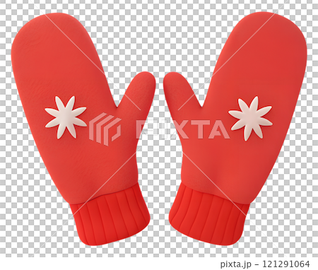 Illustrations of winter gloves on an isolated background, Christmas gloves on an isolated background 121291064