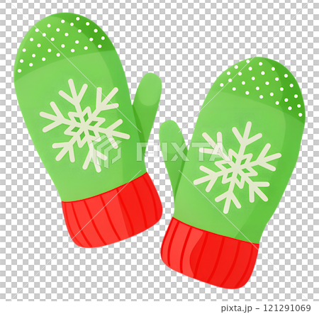 Illustrations of winter gloves on an isolated background, Christmas gloves on an isolated background 121291069