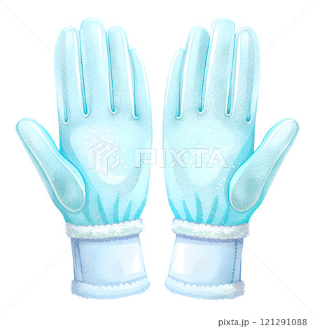 Illustrations of winter gloves on an isolated background, Christmas gloves on an isolated background 121291088