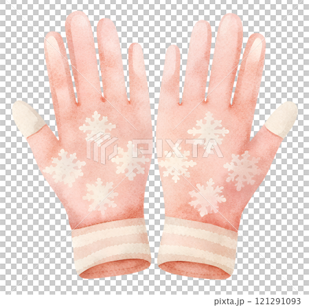 Illustrations of winter gloves on an isolated background, Christmas gloves on an isolated background 121291093