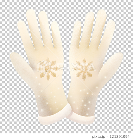 Illustrations of winter gloves on an isolated background, Christmas gloves on an isolated background 121291094