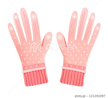 Illustrations of winter gloves on an isolated background, Christmas gloves on an isolated background 121291097