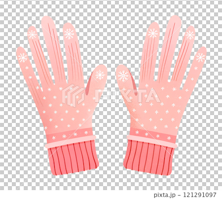 Illustrations of winter gloves on an isolated background, Christmas gloves on an isolated background 121291097