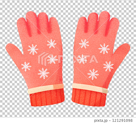 Illustrations of winter gloves on an isolated background, Christmas gloves on an isolated background 121291098