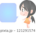 吹き出しで話す女の子 121291574