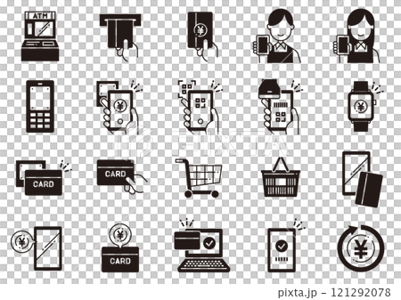 無現金支付圖標 02 無現金圖標 無現金支付圖標 02 無現金圖標 121292078