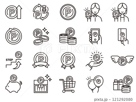 ポイント活用アイコン01　Point Utilization Icons 121292080