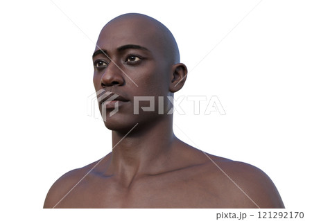 3D illustration of a man's face and neck 3D illustration of a man's face and neck 121292170
