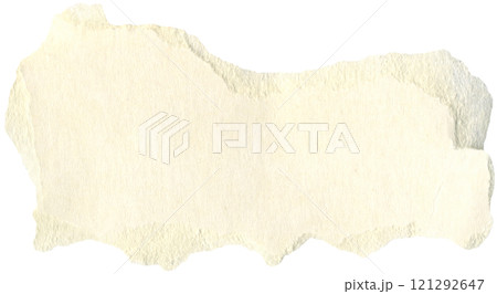 Real torn crumpled beige, creamy, ivory paper scrap for used as background or backdrop. For scrapbooking, paper collage making. 121292647